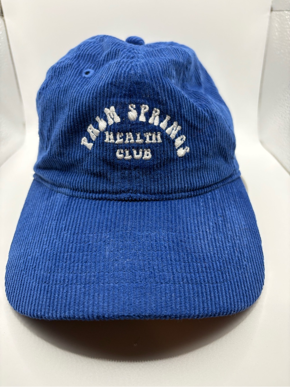 Mighty Fine Royal Blue Corduroy Baseball Cap with White Embroidered Logo